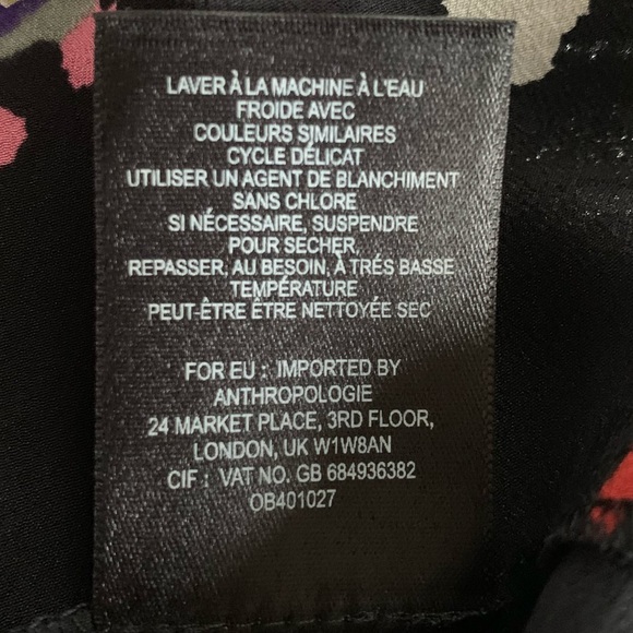 Anthropologie HD in Paris SZ 8 Moonset 100% Silk Asymmetrical Hem Paisley Top - Picture 10 of 10